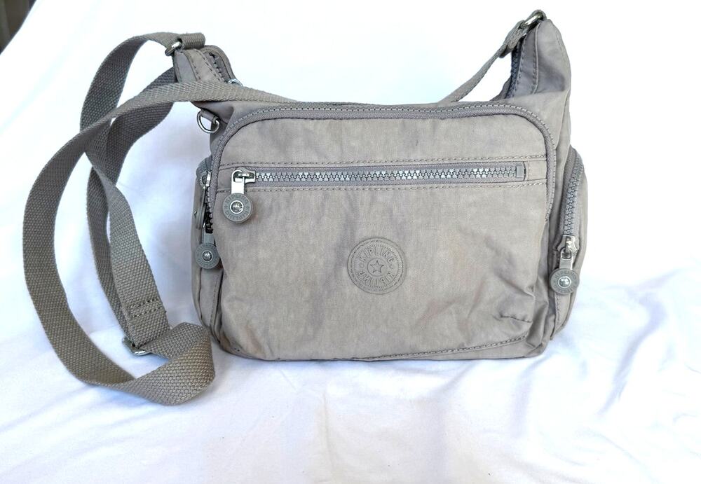 Kipling Gabbie Gray Gris Nylon Small Crossbody, Lightweight Travel Pockets